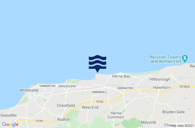 Karte der Gezeiten Hampton Pier - East Beach, United Kingdom