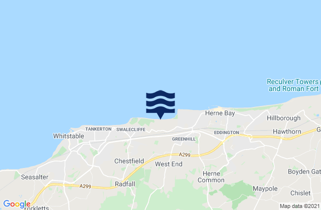 Karte der Gezeiten Hampton Pier - West Beach, United Kingdom
