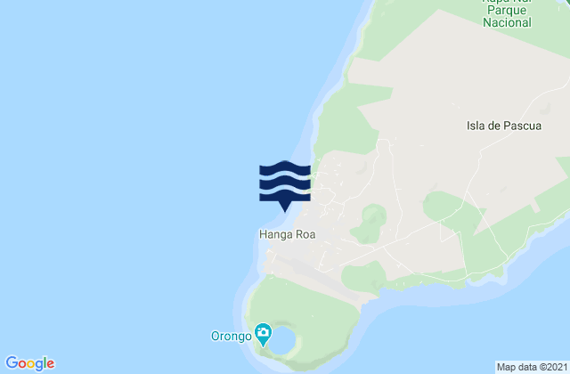 Karte der Gezeiten Hang Nui, Chile