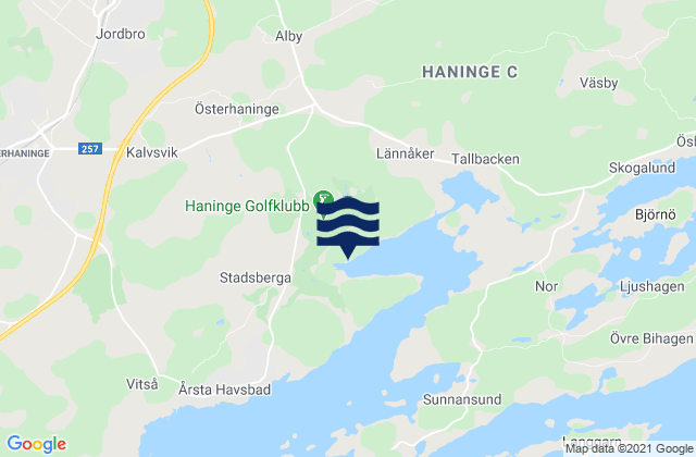 Karte der Gezeiten Haninge Kommun, Sweden