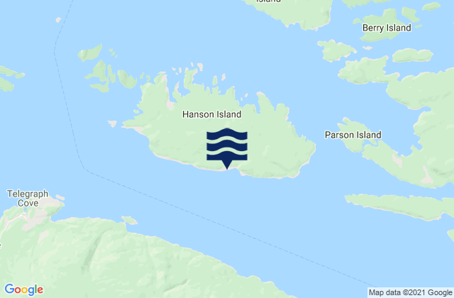 Karte der Gezeiten Hanson Island, Canada