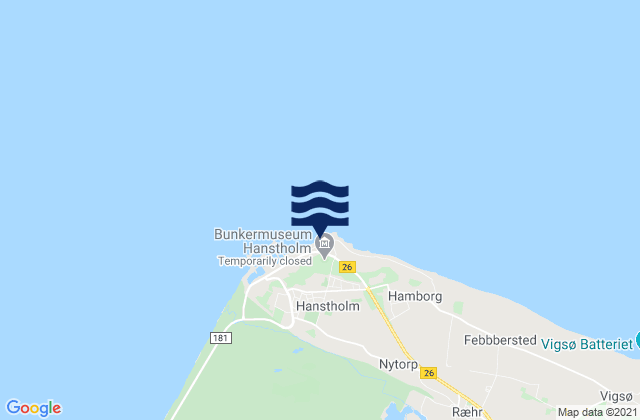 Karte der Gezeiten Hanstholm, Denmark