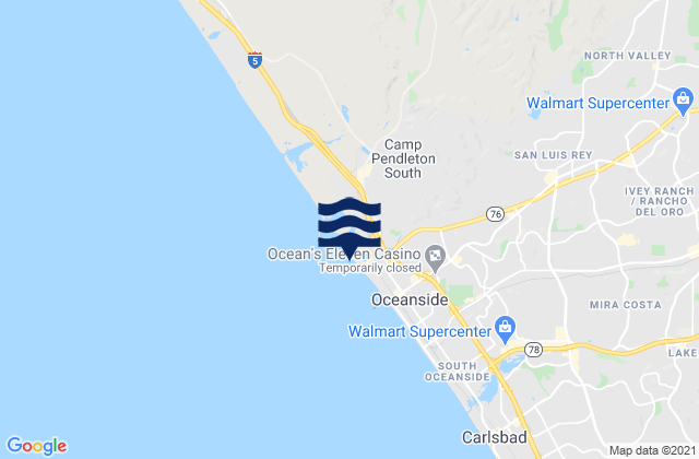 Karte der Gezeiten Harbor Beach California, United States