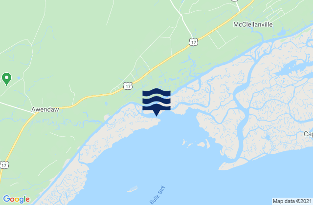 Karte der Gezeiten Harbor River Entrance, United States