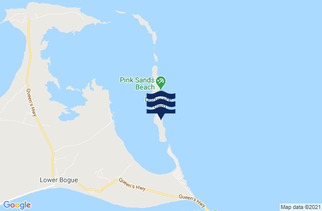 Karte der Gezeiten Harbour Island District, Bahamas