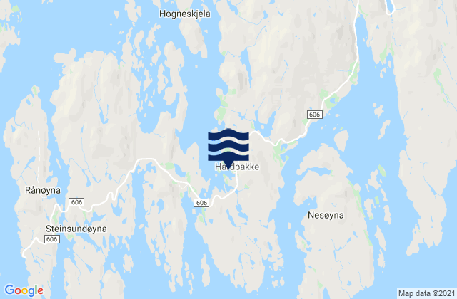 Karte der Gezeiten Hardbakke, Norway