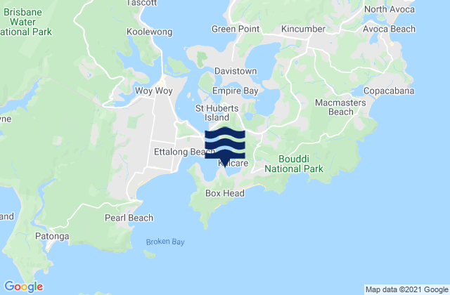 Karte der Gezeiten Hardys Bay, Australia