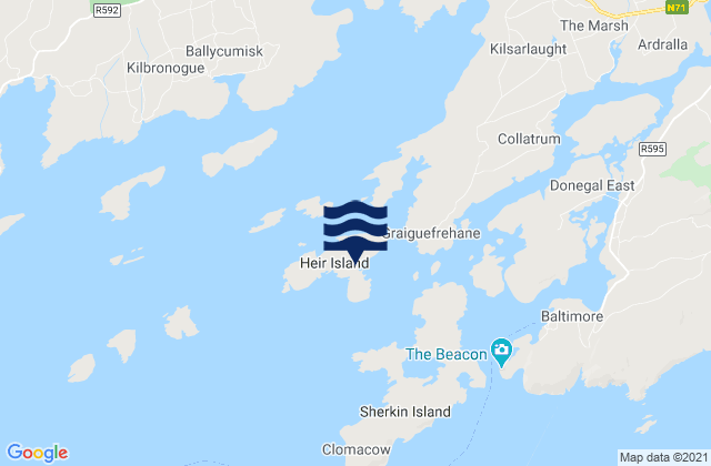 Karte der Gezeiten Hare Island, Ireland