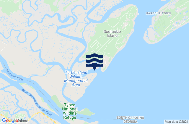 Karte der Gezeiten Hargray Pier (Daufuskie Island), United States
