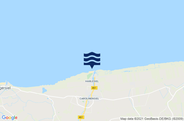 Karte der Gezeiten Harlesiel, Netherlands