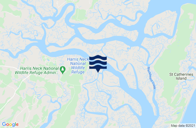 Karte der Gezeiten Harris Neck Barbour Island River, United States
