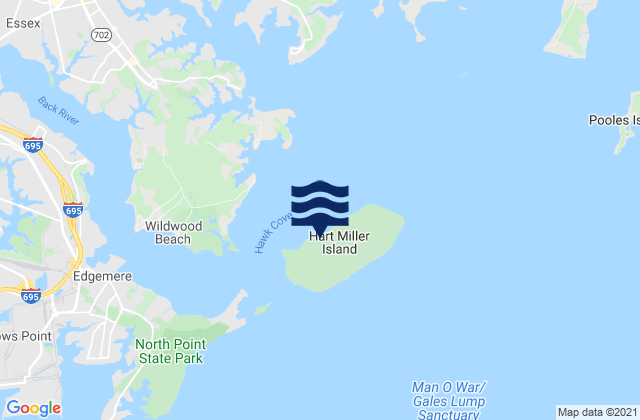 Karte der Gezeiten Hart-Miller Island, United States