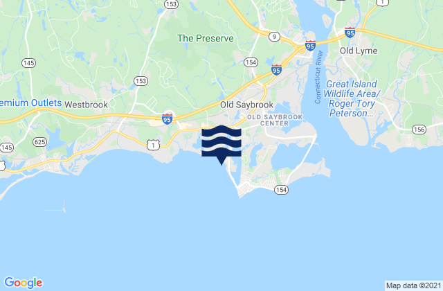 Karte der Gezeiten Harveys Beach Old Saybrook, United States