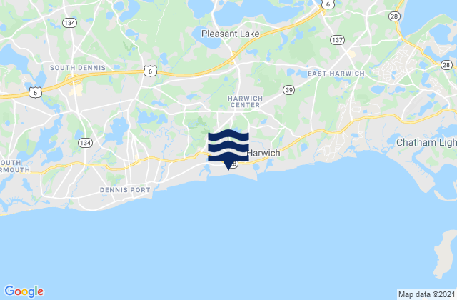 Karte der Gezeiten Harwich Port, United States