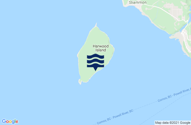 Karte der Gezeiten Harwood Island, Canada