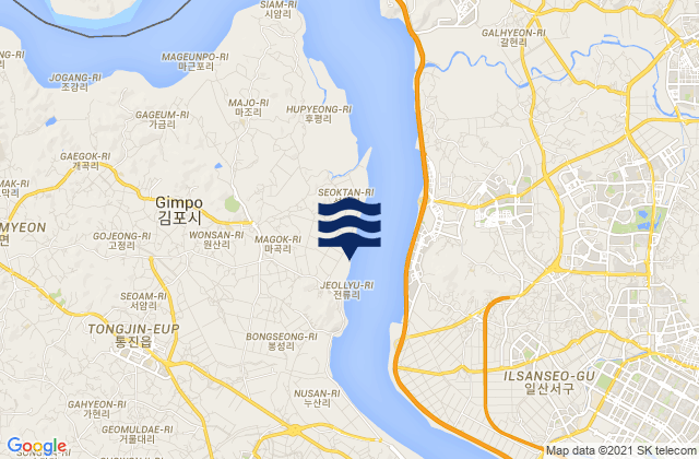 Karte der Gezeiten Haseong, South Korea
