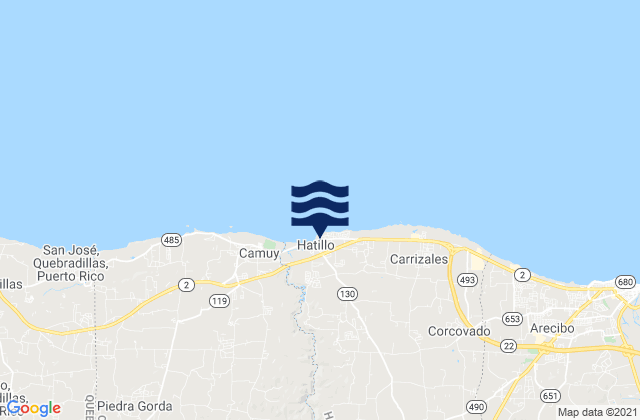 Karte der Gezeiten Hatillo Barrio, Puerto Rico