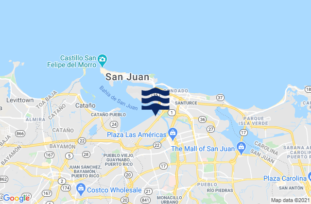 Karte der Gezeiten Hato Rey Norte Barrio, Puerto Rico
