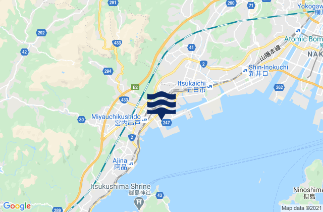 Karte der Gezeiten Hatsukaichi, Japan