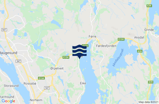 Karte der Gezeiten Haugalandet, Norway