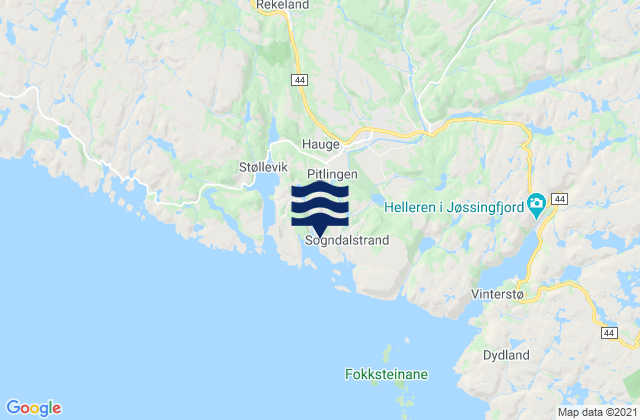 Karte der Gezeiten Hauge i Dalane, Norway