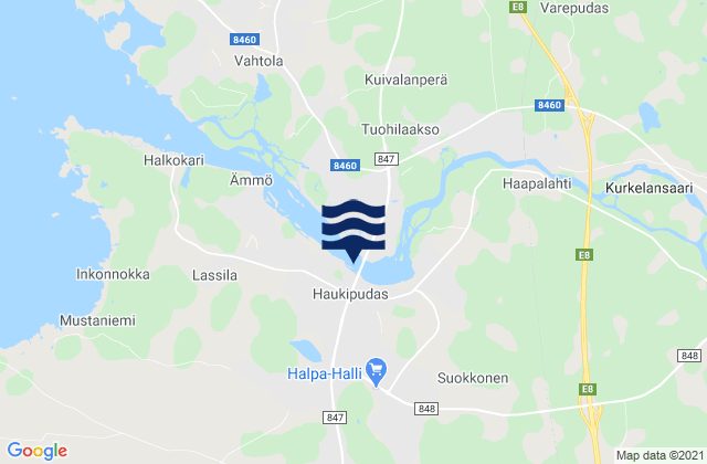 Karte der Gezeiten Haukipudas, Finland