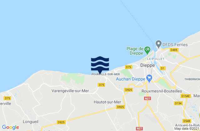 Karte der Gezeiten Hautot-sur-Mer, France