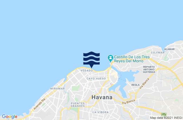Karte der Gezeiten Havana, Cuba
