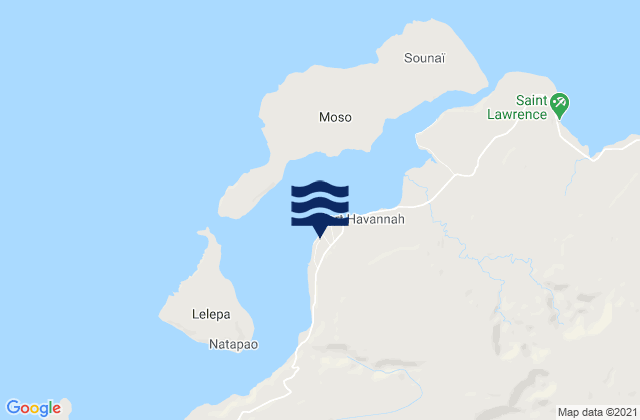 Karte der Gezeiten Havannah Harbor Efate Island, New Caledonia
