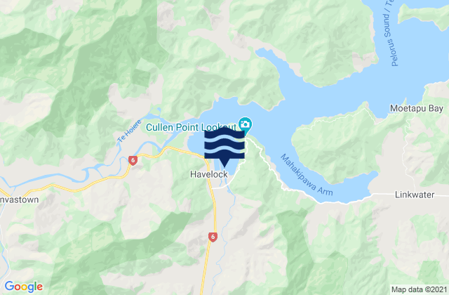 Karte der Gezeiten Havelock, New Zealand