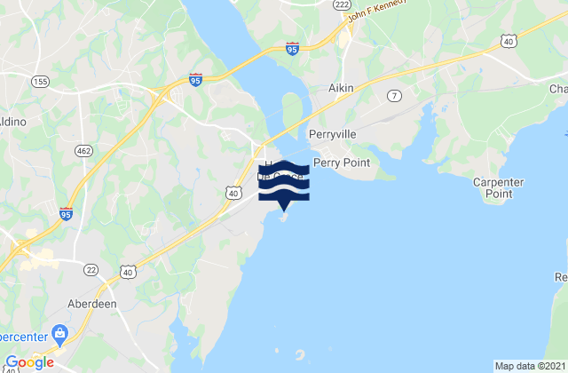 Karte der Gezeiten Havre de Grace, United States