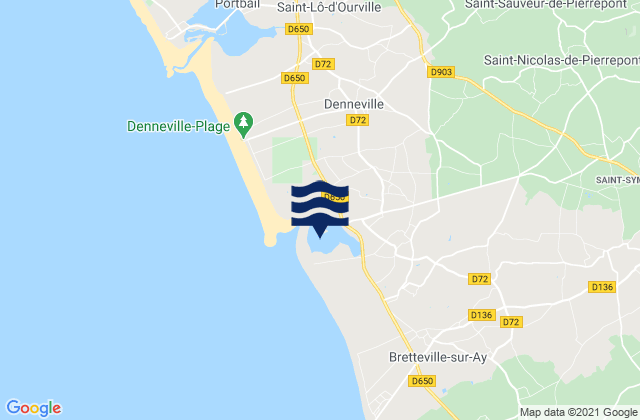 Karte der Gezeiten Havre de Surville, France