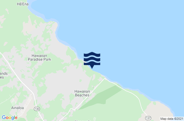 Karte der Gezeiten Hawaiian Beaches, United States