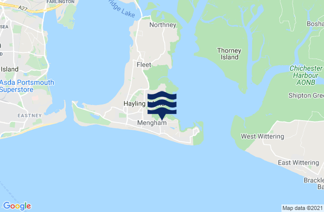 Karte der Gezeiten Hayling Island, United Kingdom