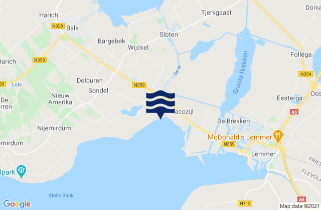 Karte der Gezeiten Heeg, Netherlands