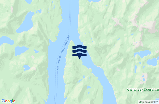 Karte der Gezeiten Heikish Narrows, Canada