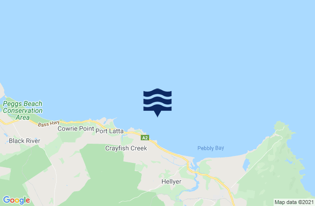 Karte der Gezeiten Hellyer Beach, Australia