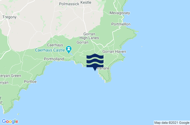 Karte der Gezeiten Hemmick Beach, United Kingdom