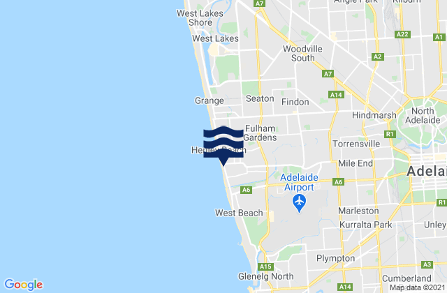 Karte der Gezeiten Henley Beach South, Australia