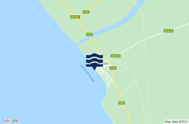 Karte der Gezeiten Henties Bay, Namibia