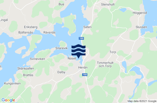 Karte der Gezeiten Henån, Sweden