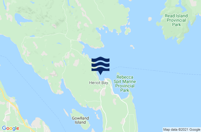 Karte der Gezeiten Heriot Bay, Canada
