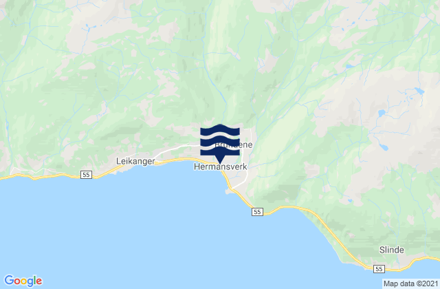 Karte der Gezeiten Hermansverk, Norway