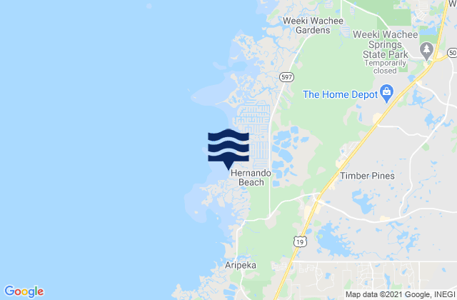 Karte der Gezeiten Hernando Beach, United States