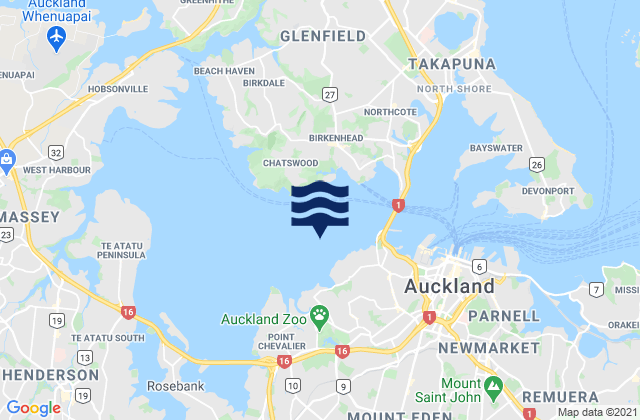 Karte der Gezeiten Herne Bay, New Zealand