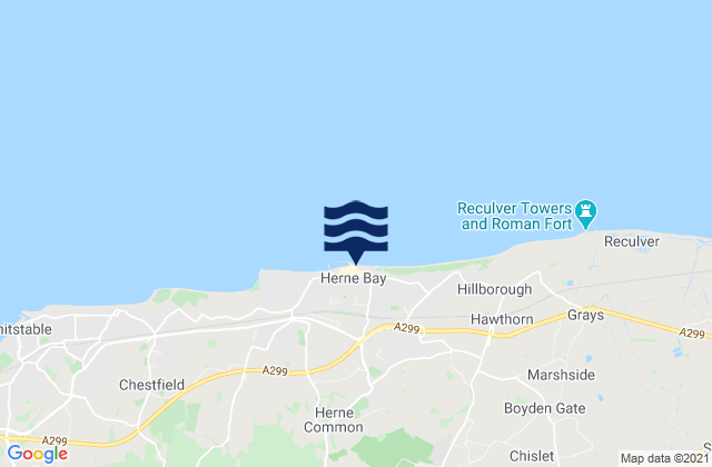 Karte der Gezeiten Herne Bay, United Kingdom