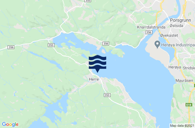 Karte der Gezeiten Herre, Norway