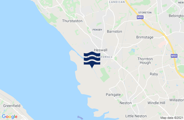 Karte der Gezeiten Heswall, United Kingdom