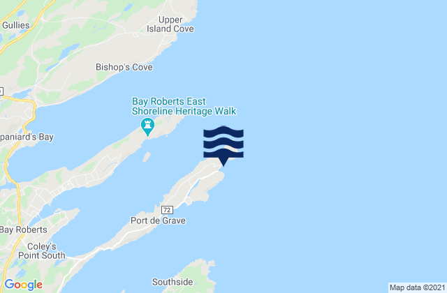 Karte der Gezeiten Hibbs Cove Island, Canada