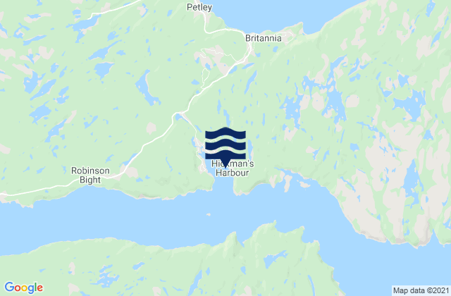 Karte der Gezeiten Hickman's Harbour, Canada